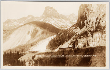 CPR Main Line West of Field BC Snow Sheds Cathedral Peak Postcard