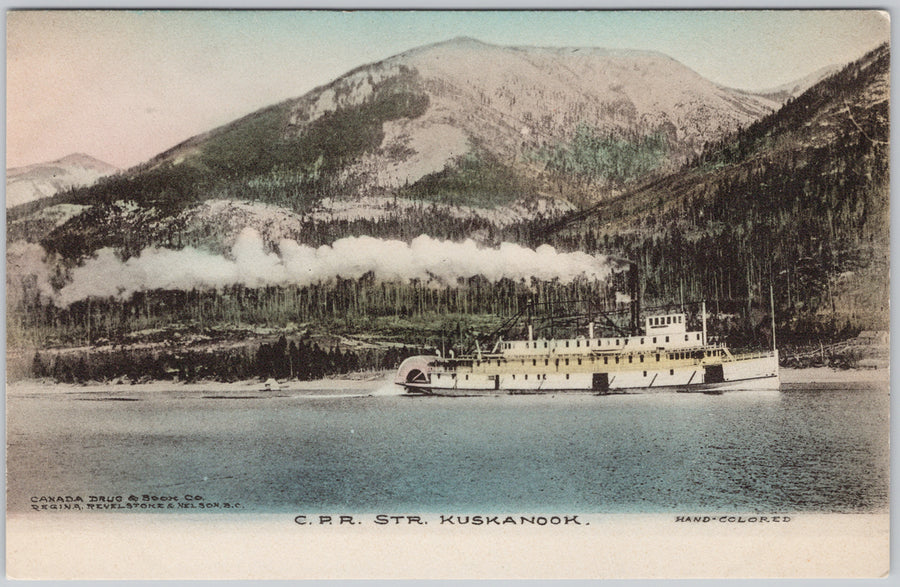 Steamer 'Kuskanook' Kootenay Lake BC  Postcard 