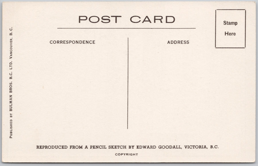 St. John's Church Victoria BC British Columbia Edward Goodall Artist Postcard