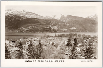 Kaslo BC from School Grounds Postcard 