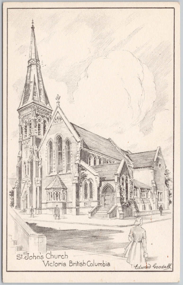 St. John's Church Victoria BC Postcard 