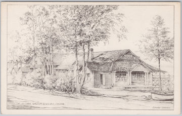 Log Cabin Inn Qualicum Beach Vancouver Island British Columbia Edward Goodall Artist Postcard 