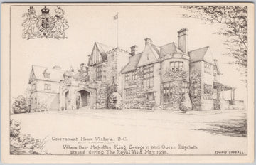Government House Victoria BC Edward Goodall Artist Postcard 