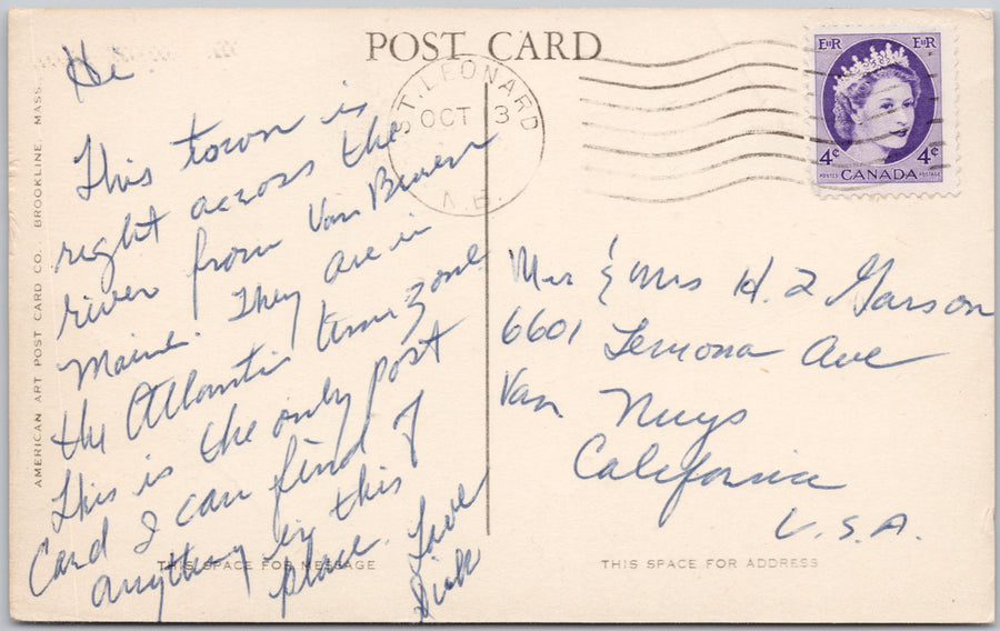 St. Leonards New Brunswick Cyr Hotel Early View 1910s Postcard