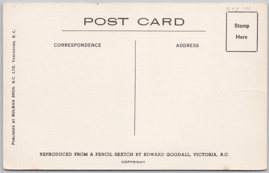 The Oak Bay Boathouse Victoria BC British Columbia Postcard Edward Goodall Artist