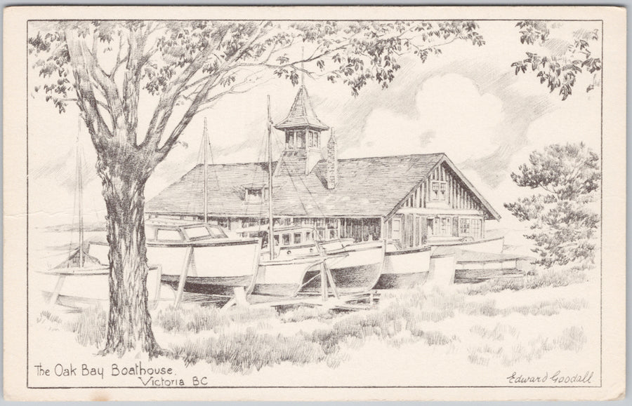 The Oak Bay Boathouse Victoria BC British Columbia Postcard  