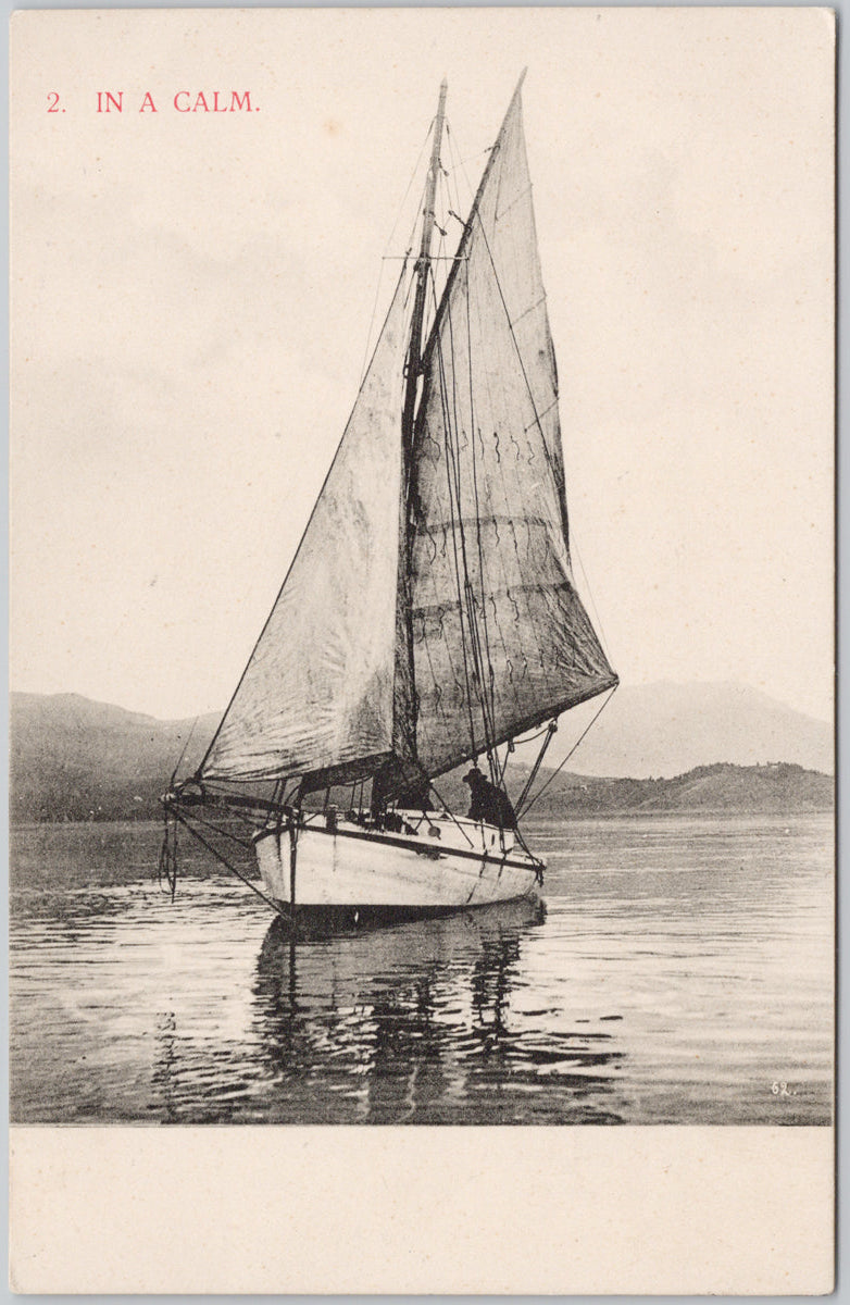 Yachting Otago Harbour NZ Sailing Boat Lithograph Postcard by C.W.W. & Co Postcard 