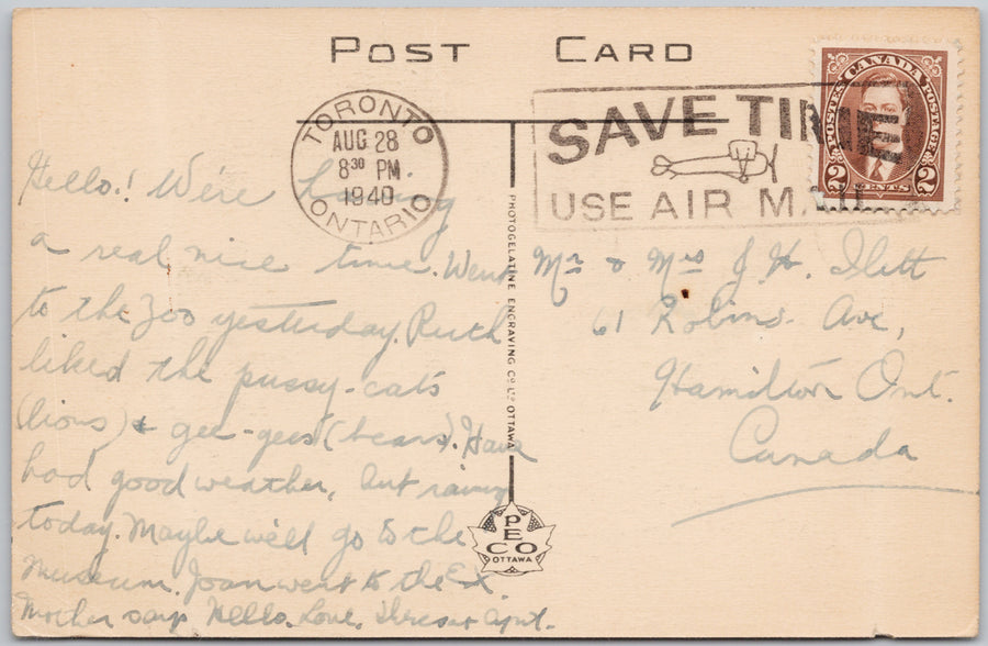 Toronto Ontario Provincial Parliament Buildings 1940 PECO Postcard