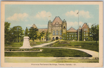 Toronto Ontario Provincial Parliament Buildings Postcard 