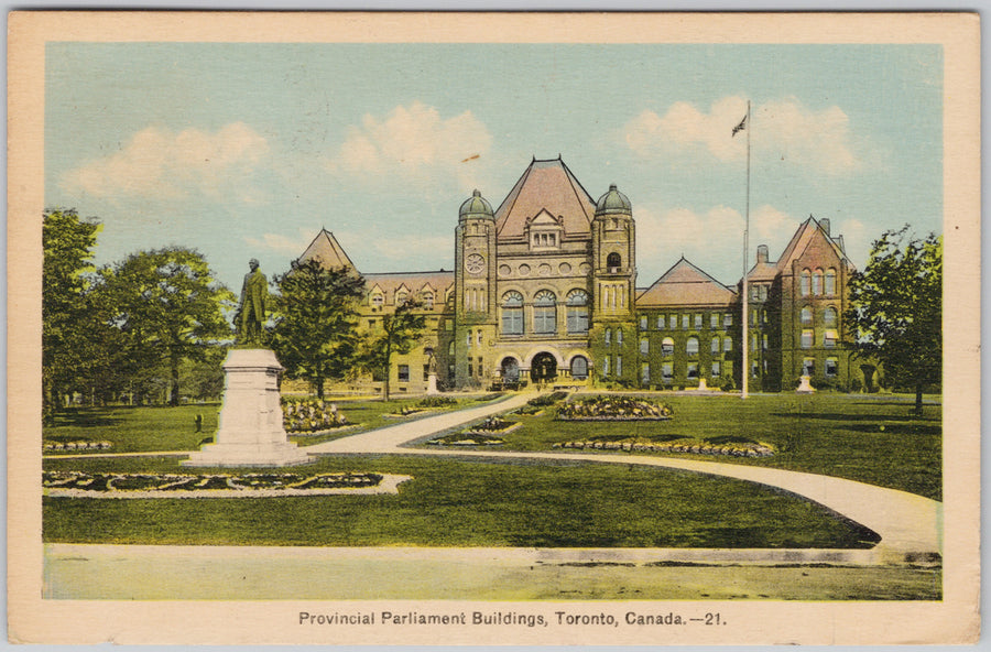 Toronto Ontario Provincial Parliament Buildings Postcard 