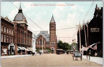 Toronto Ontario College Street Spadina Avenue Postcard