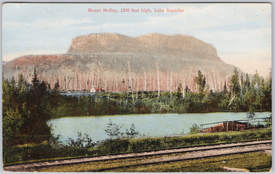Mount McKay Ontario Lake Superior 1917 RPO Postcard 
