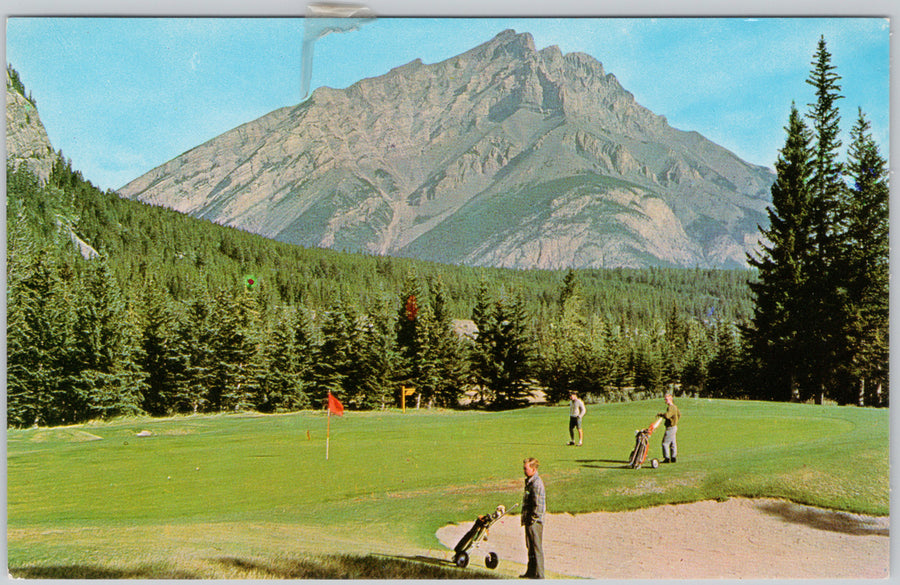 Vintage Banff Springs Hotel Golf Course Postcard with Cascade Mountain View Postcard 