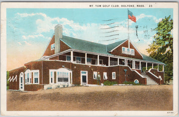 Mt. Tom Golf Club Holyoke MA 1927 Vintage Postcard 