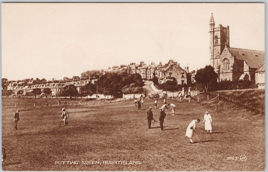 Burntisland Scotland Putting Green Golf  Postcard 