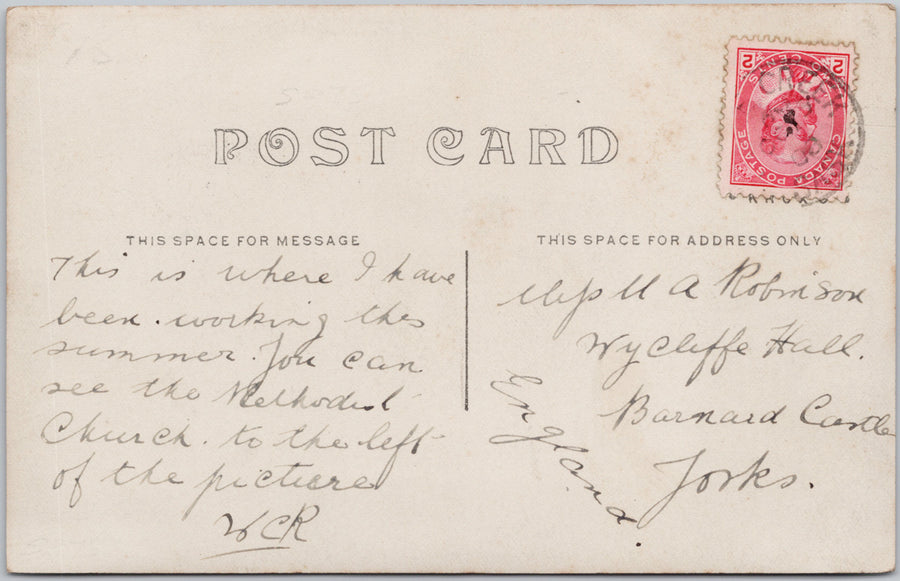 Post Office Maple Creek Saskatchewan 1908 RPPC Postcard 