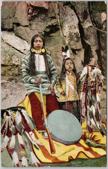 Indian Natives of Oregon Native American Woman Child Indigenous Postcard 