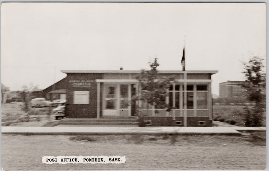 Post Office Ponteix Saskatchewan Postcard