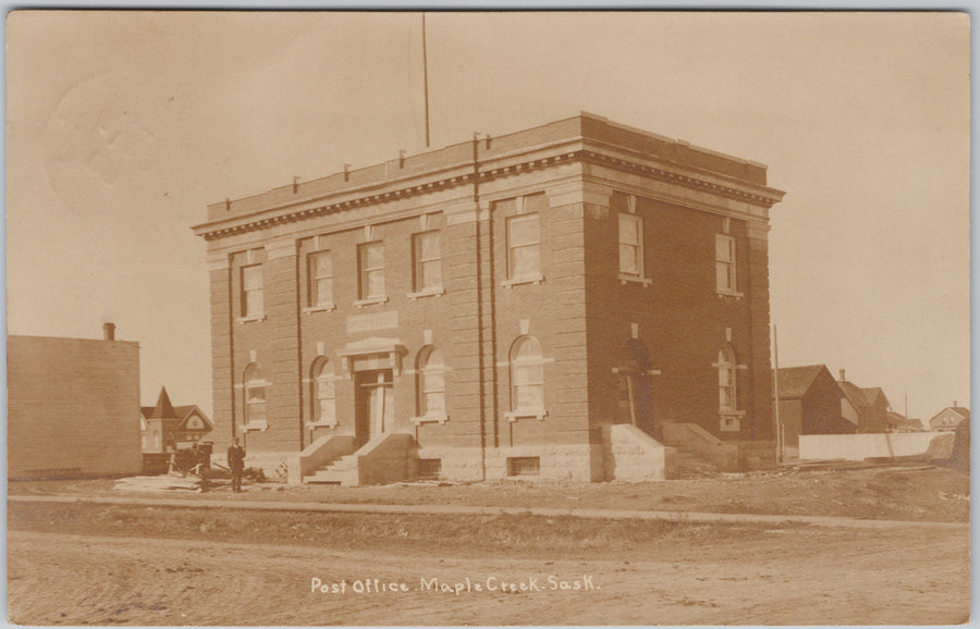 Post Office Maple Creek Saskatchewan  Postcard 
