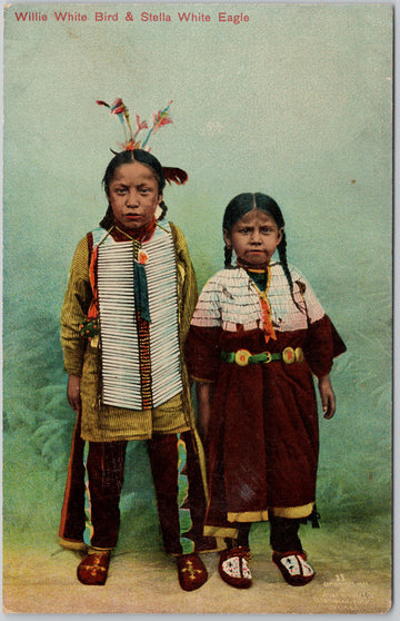 Willie White Bird and Stella White Eagle Postcard
