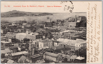 Auckland New Zealand from St. Matthew's Church 1906 Winkelmann Postcard