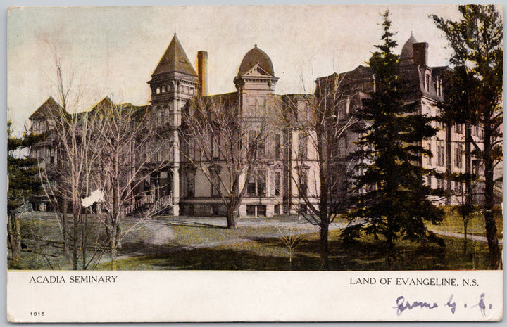 Acadia Seminary Land of Evangeline Nova Scotia Postcard 