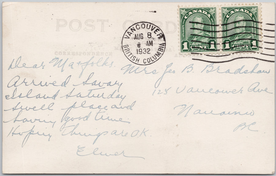 Royal Savary Hotel Indian Point Savary Island BC Postcard 