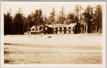 Royal Savary Hotel Indian Point Savary Island BC 1930s RPPC Postcard