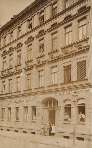 Waidmannslust Berlin Germany H. Basfian Schuhmachermeister Hermann KochFilterFarbrik Wilhelm Koch Building Portrait by Ernst Kaeschner Photographische Kunst-Anstal RPPC Postcard 