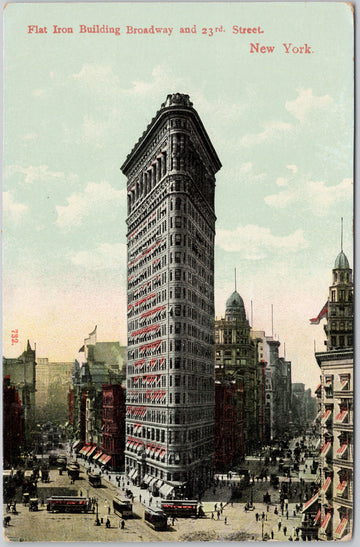 Flat Iron Building New York City Broadway and 23rd Street Postcard 