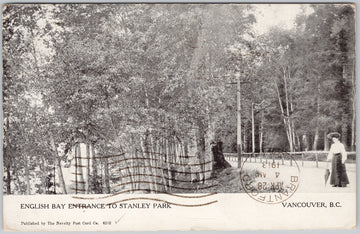 English Bay Entrance to Stanley Park Vancouver BC 1913 Postcard 