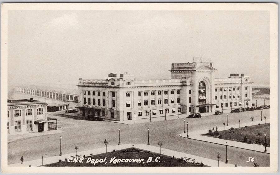 CNR Depot Vancouver BC Printing & Litho Ltd Postcard