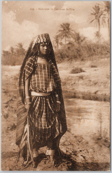 Bedouin Woman in Festival Costume Tunis 1913 Postcard