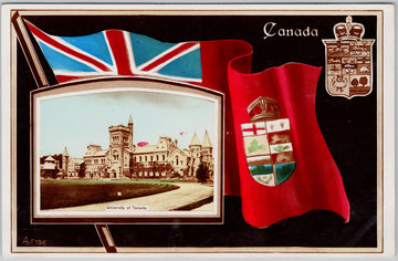 University of Toronto Ontario Red Ensign Flag Patriotic RPPC Postcard 