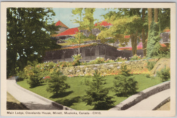 Main Lodge Clevelands House Muskoka Canada Vintage PECO Postcard 