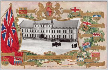 6th Regiment Drill Hall Vancouver BC Postcard 