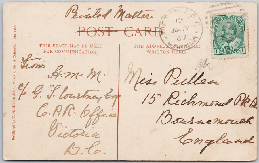 Fishing Cowichan River Duncan BC British Columbia 1907 Postcard SP22