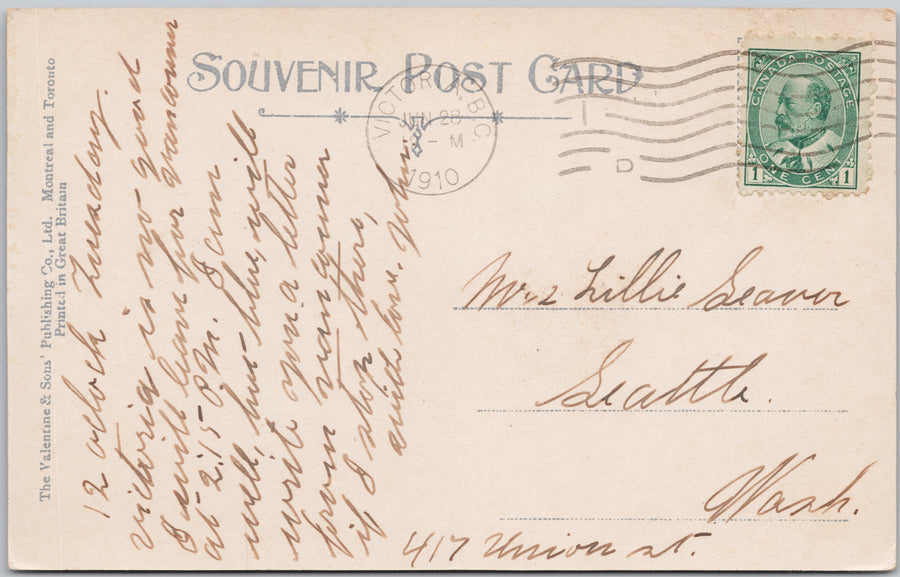 Victoria BC Best Wishes From Canada 1910 Patriotic Postcard SP22