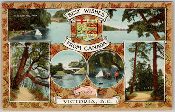 Victoria BC Best Wishes From Canada 1910 Patriotic Postcard 