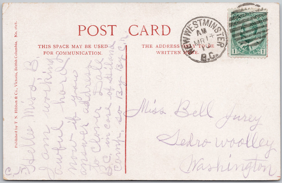 New Fraser River Bridge Closed New Westminster BC Canada Hibben Postcard SP22