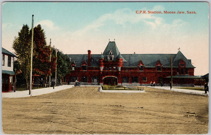 CPR Station Moose Jaw Sask Saskatchewan SK Railway Postcard 