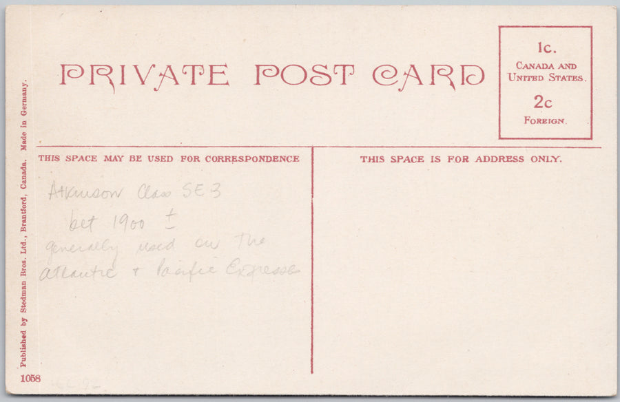 CPR Station Banff Alberta Railway Depot CP Train Locomotive Stedman Postcard SP22