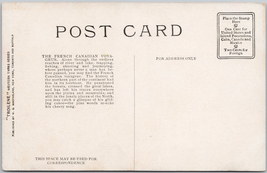 John Innes Artist The Voyageur Man Canoe Smoking Cigarette Cowboy Western Postcard SP22