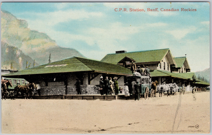 CPR Station Banff Alberta Postcard 