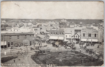 Business Section Lacombe Alberta Postcard 