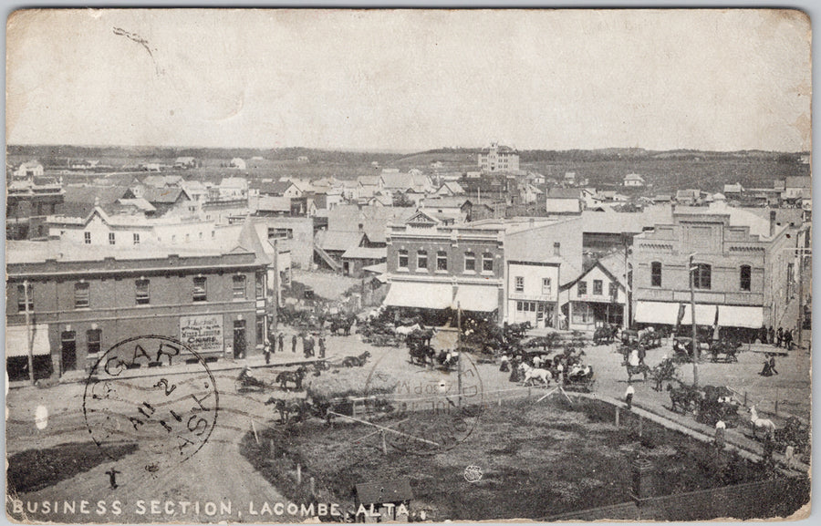Business Section Lacombe Alberta Postcard 