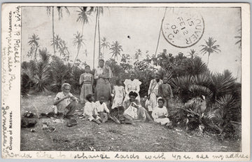 Jamaica 'Group of Natives' 1905 Mandeville Cancel Postcard