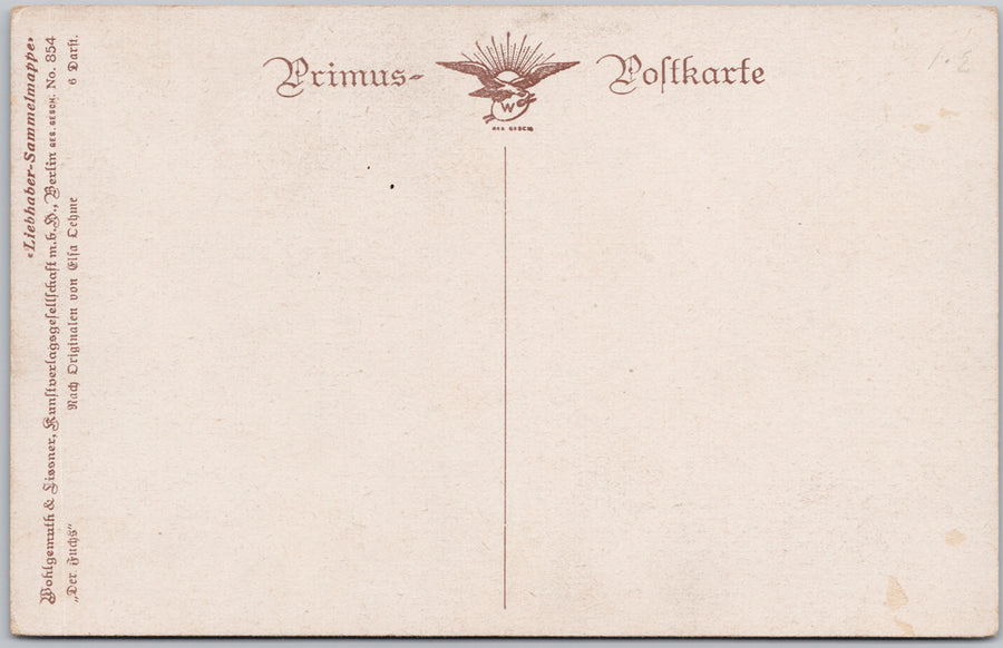 Fox Portrait in Tall Grass Elsa Oehme Artist Postcard SP22