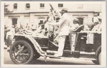 Portland Oregon Parade Car with Flags Early 1900s RPPC Postcard 