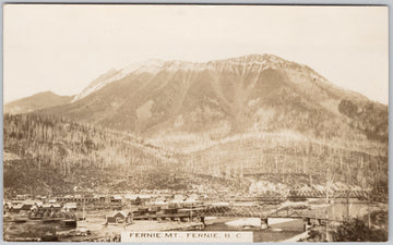 Fernie BC Mount Fernie Elk River Bridge 1917 RPPC Postcard 